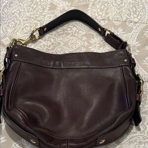 Coach Dark Brown Leather Hobo Bag